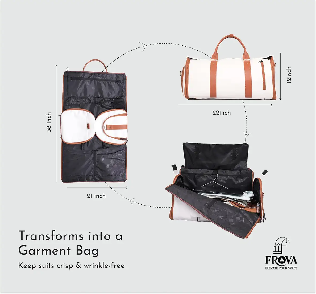 Lugcasa 2 in 1 convertable travel bag for men & women